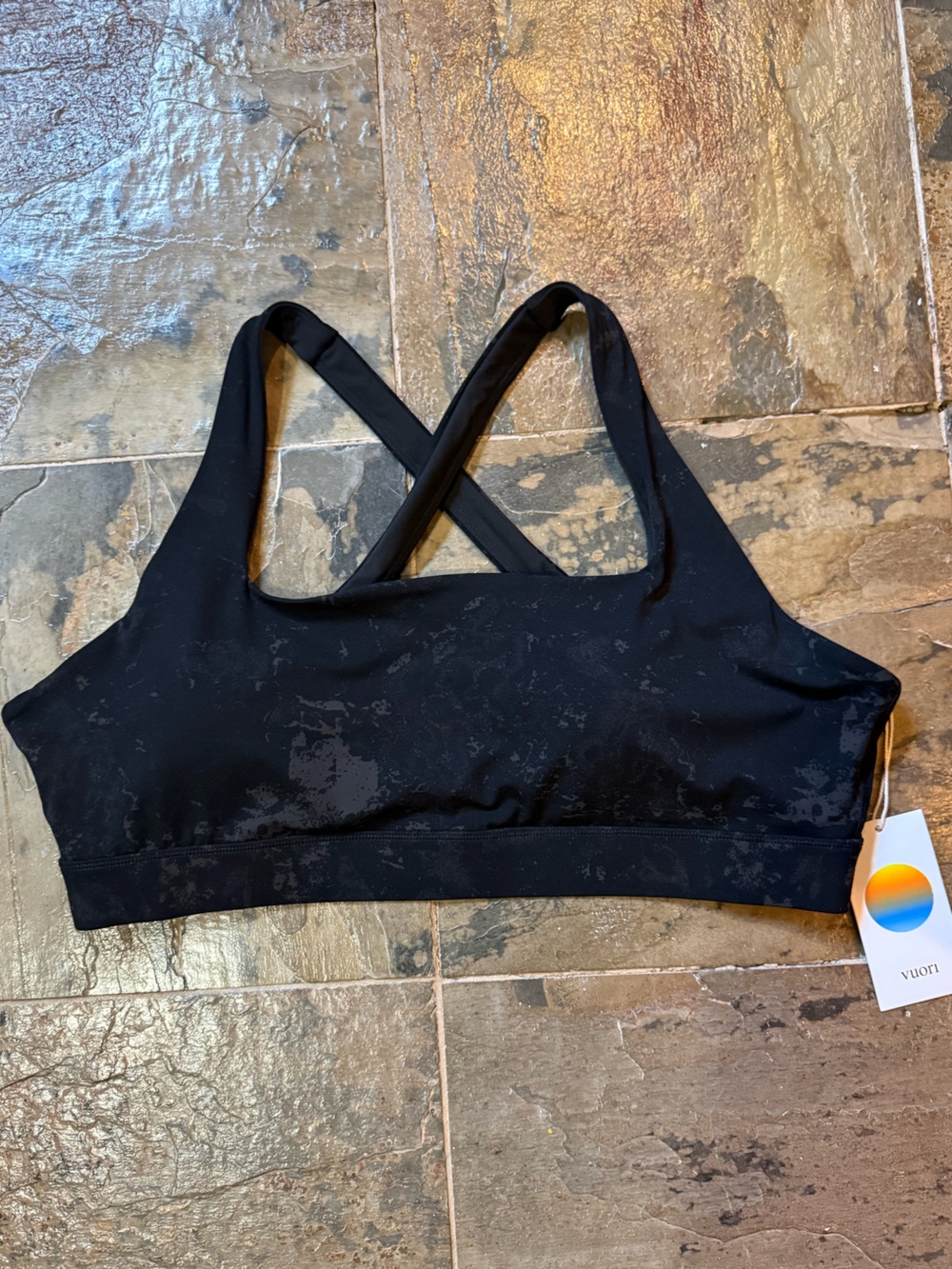 Vuori Black Crisscross Back Sports Bra